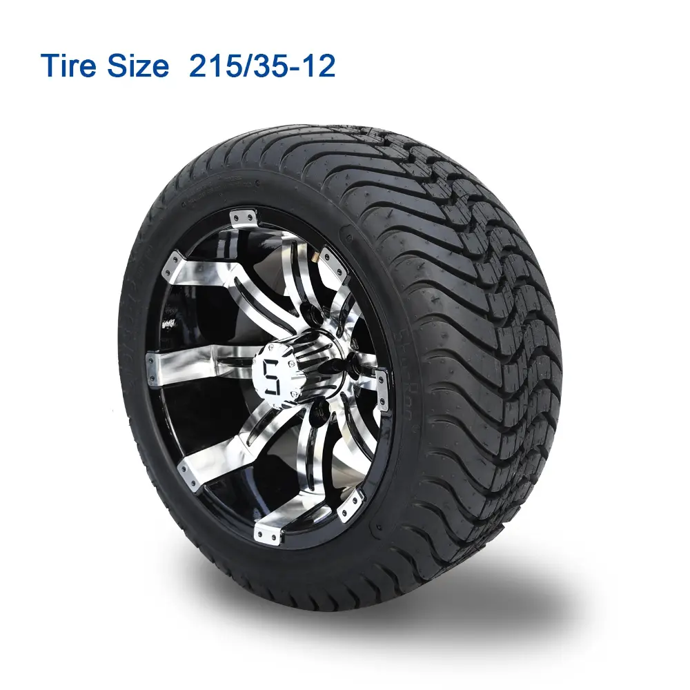 215/35 - 12" Machined/Gloss Black Tyre and Wheel Combo - Image 4