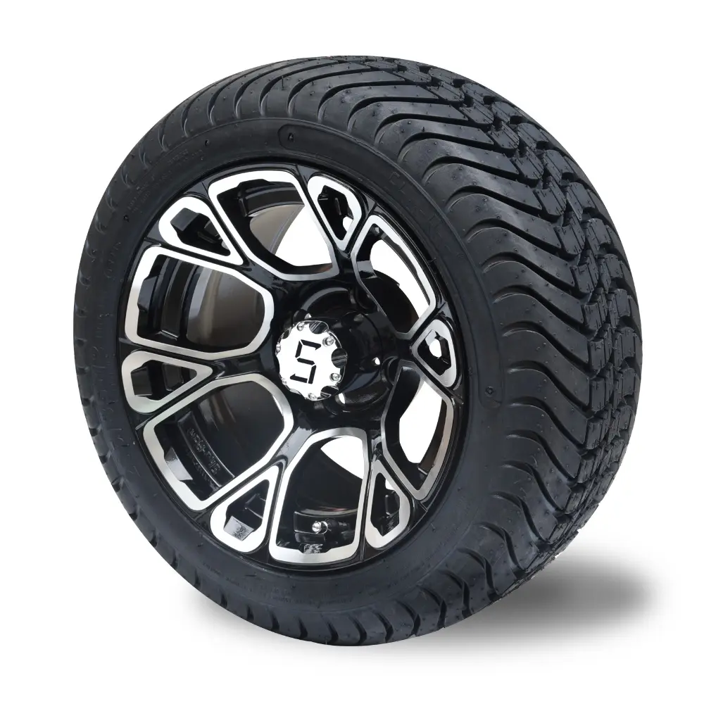 215/35 - 12" Machined/Gloss Black Tyre and Wheel Combo - Image 3