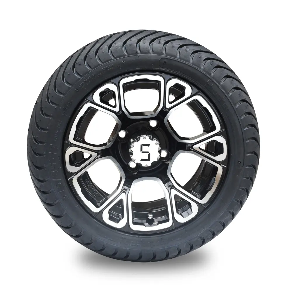 215/35 - 12" Machined/Gloss Black Tyre and Wheel Combo - Image 5