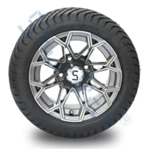 215/35-12" Machined/Gunmetal Tyre and Wheel Combo