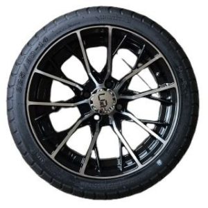 225/30-14" Machined/Gloss Black Tyre and Wheel Combo
